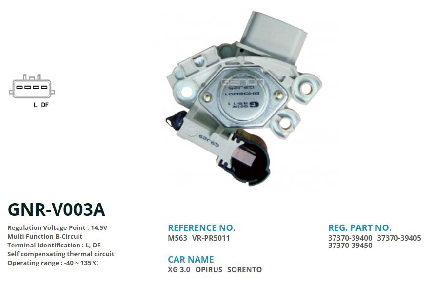 ALTERNATOR KONJEKTOR 12V KOREA HYUNDAI TUCSON / SANTA-FE 120 AMP KIA SORENTO 4 FIS (L, DF)