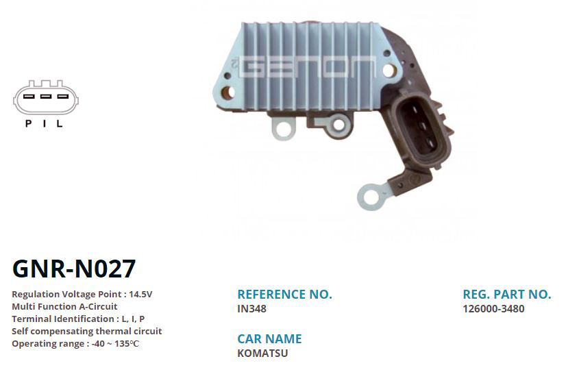 ALTERNATOR KONJEKTOR 12V CASE EXCAVATOR / JOHN DEERE / YANMAR / NEW HOLLAND / VOLVO MINI EXCAVATOR (L, I, P)