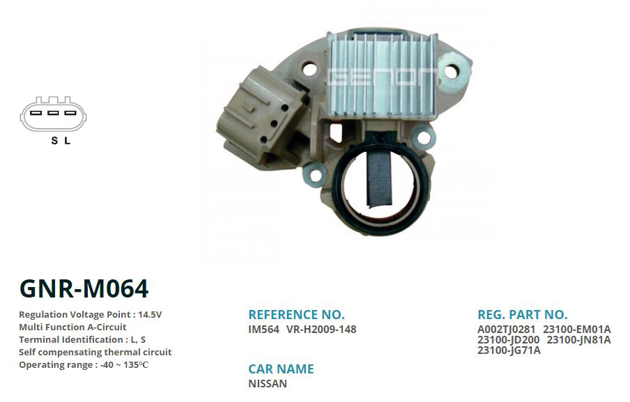 ALTERNATOR KONJEKTOR 12V NISSAN (A2TJ0281) (L, S)