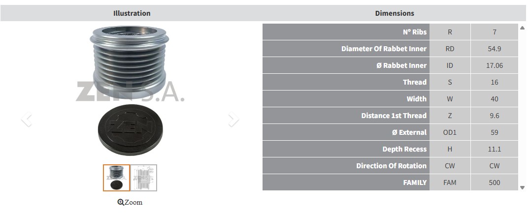 ALTERNATOR KASNAK MITSUBISHI CANTER 3.0 D (7 KANAL)