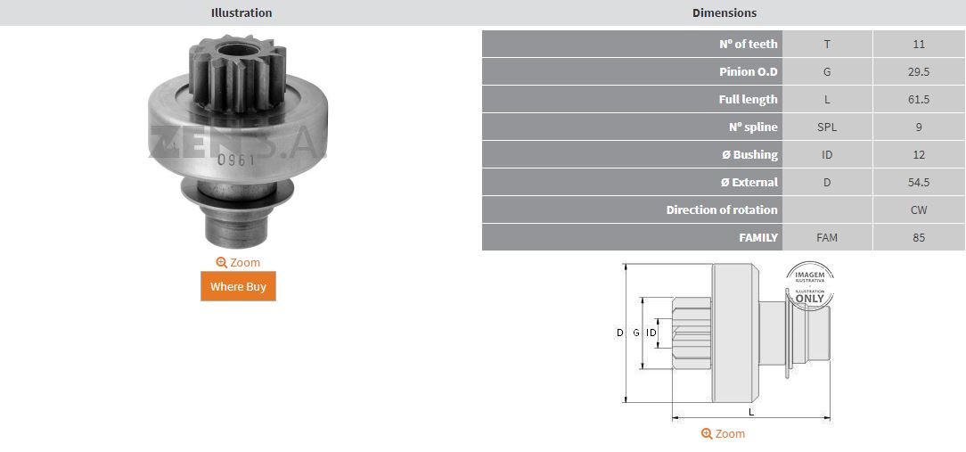 MARS DISLISI 11 DIS MERCEDES BENZ 190-200-300 / PEUGEOT 504-505 / RENAULT EXPRESS