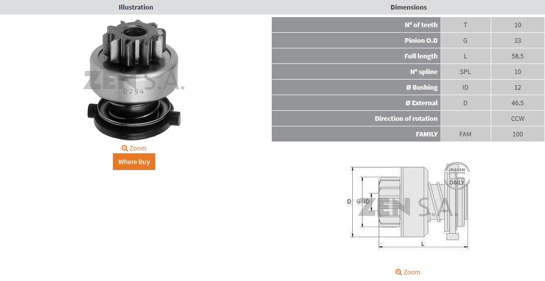 MARS DISLISI 10 DIS FORD F1000 4.9I. GASOLINA (CCW)