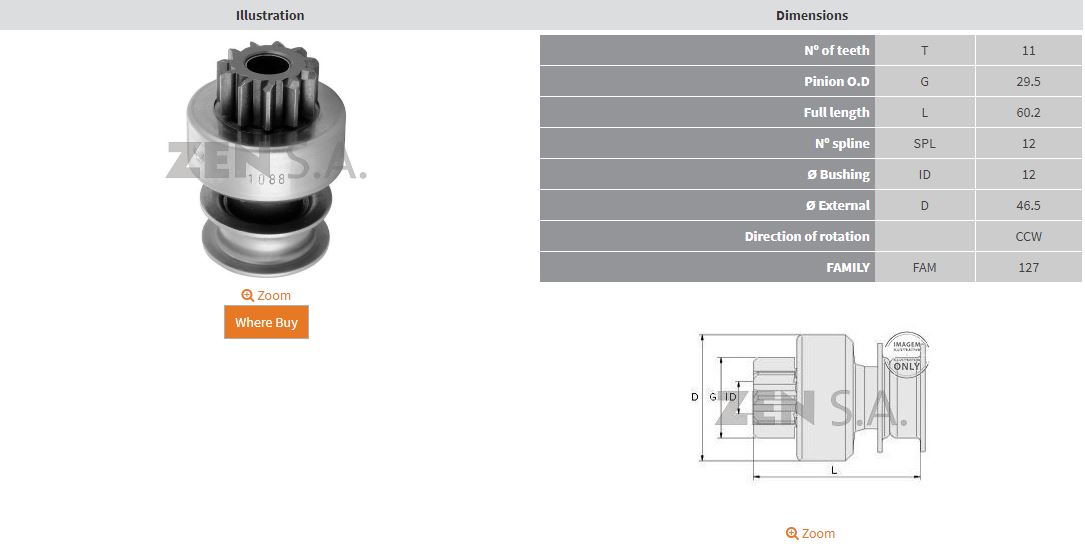 MARS DISLISI 11 DIS LADA SAMARA 1.1 - 1.3 - 1.5 (CCW)