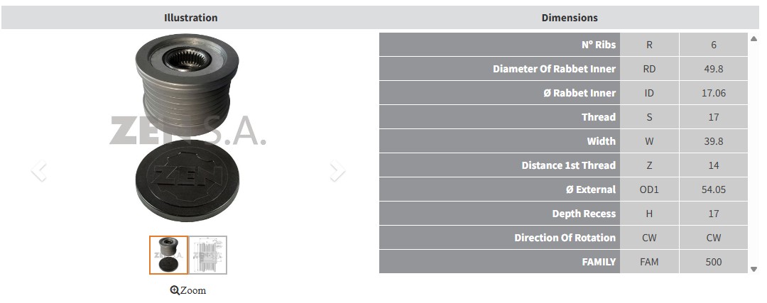 ALTERNATOR KASNAK NISSAN QASHQAI - PRIMERIA - X TRAIL 2.0 - JUKE 1.6 (6 KANAL)
