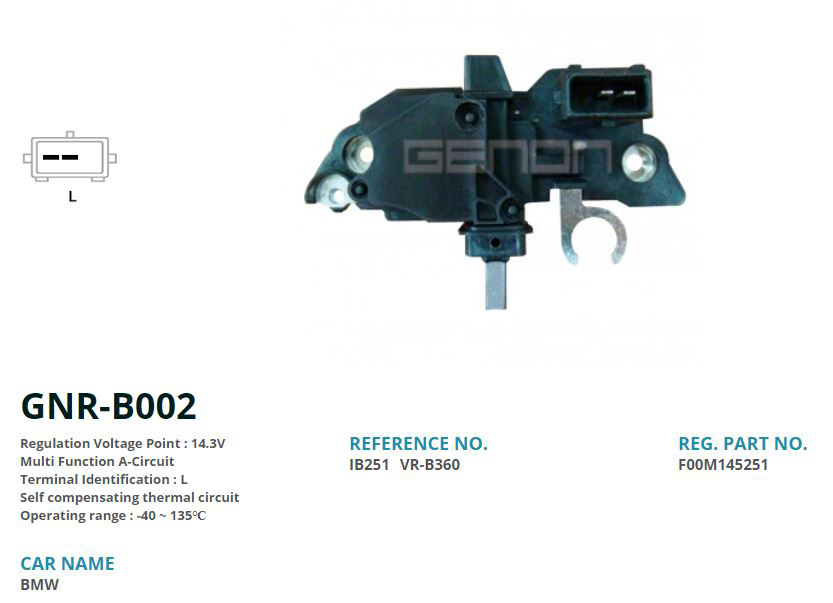 ALTERNATOR KONJEKTOR 12V BMW 14MM (L)