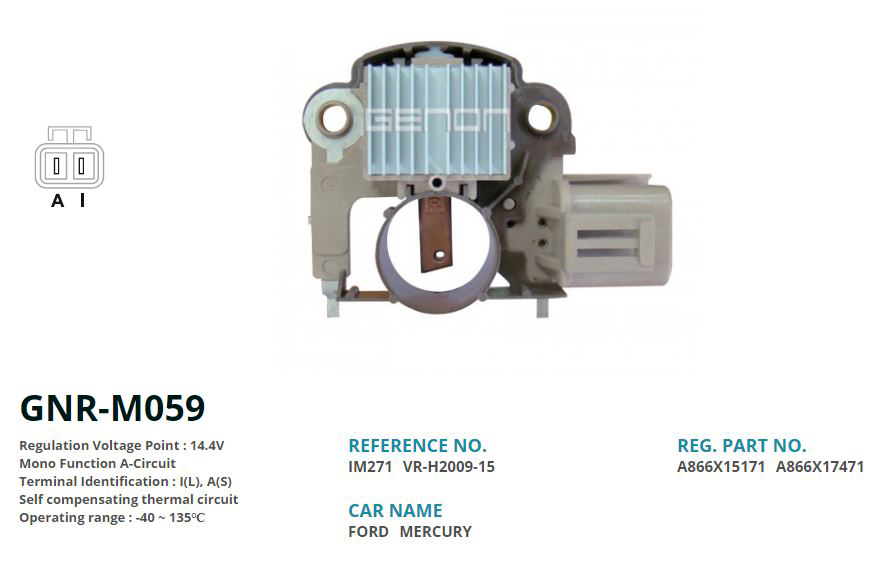 ALTERNATOR KONJEKTOR 12V NISSAN LAUREL 2.0 87-93 MODEL / FORD MERCURY 23MM (I(L), A(S))