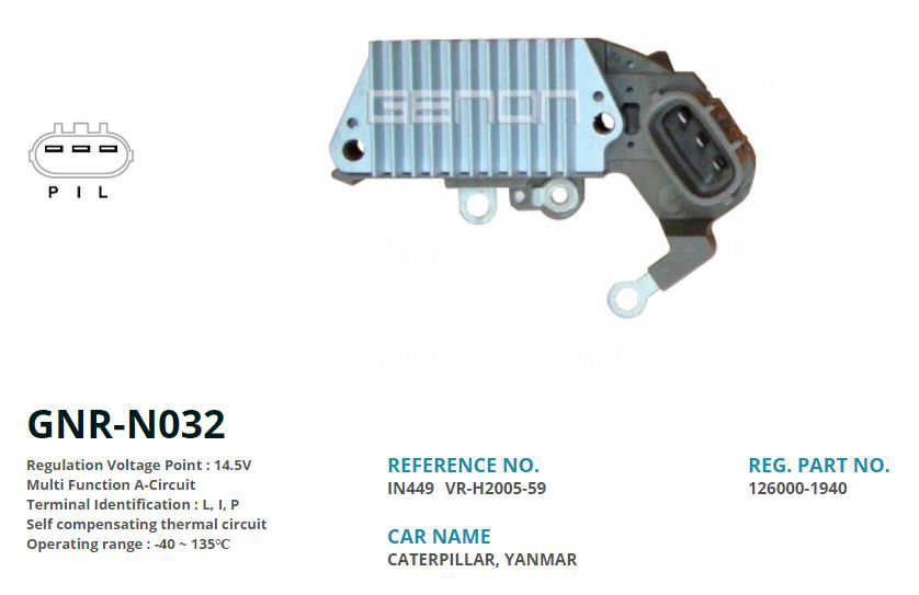 ALTERNATOR KONJEKTOR 12V KOMATSU-CAT 63.5MM (L, I, P)