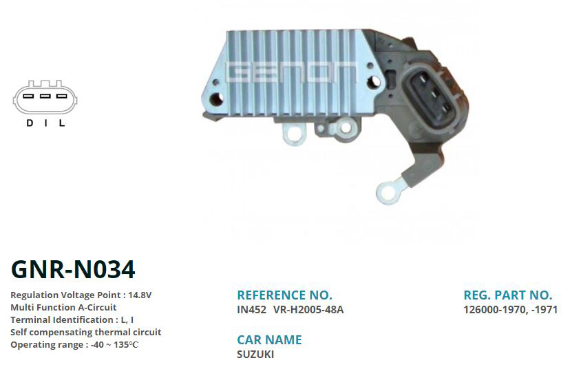 ALTERNATOR KONJEKTOR 12V SUZUKI VITARA - JIMNY / LAND ROVER FREELANDER / DAIHATSU TERIOS (L, I)