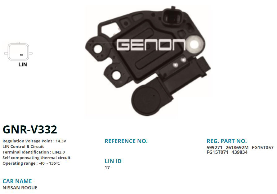 ALTERNATOR KONJEKTOR 12V RENAULT CLIO - MEGANE - FLUENCE - TALISMAN - KADJAR - TRAFIC/ OPEL VIVARO / NISSAN QASHQAI - X-T